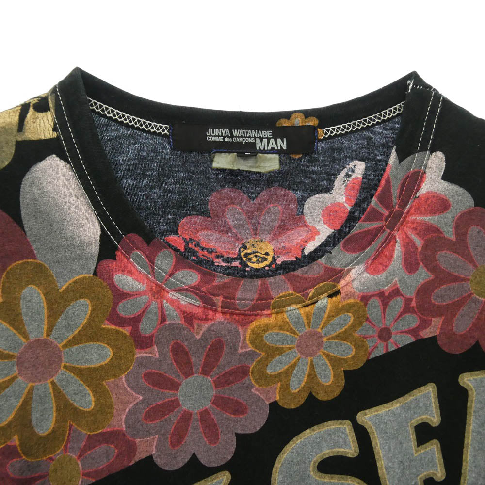 JUNYA WATANABE COMME des GARCONS MAN ジュンヤワタナベコムデギャルソンマン 07ss WA-T032 CHELSEA チェルシー 半袖 Tシャツ カットソー ブラック系 L【中古】