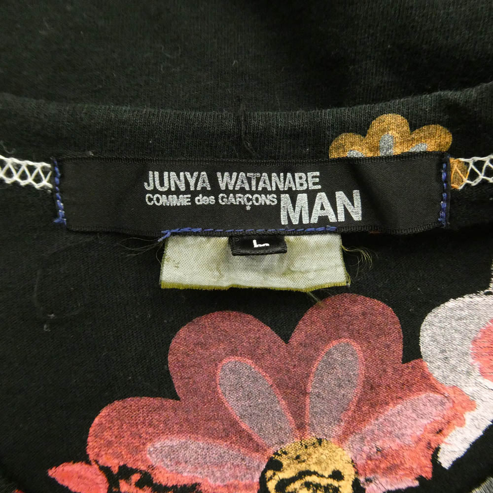 JUNYA WATANABE COMME des GARCONS MAN ジュンヤワタナベコムデギャルソンマン 07ss WA-T032 CHELSEA チェルシー 半袖 Tシャツ カットソー ブラック系 L【中古】