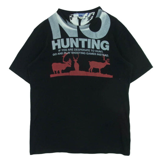 JUNYA WATANABE COMME des GARCONS MAN ジュンヤワタナベコムデギャルソンマン 09AW NO HUNTING ハンティング 半袖 Tシャツ カットソー ブラック系 L【中古】