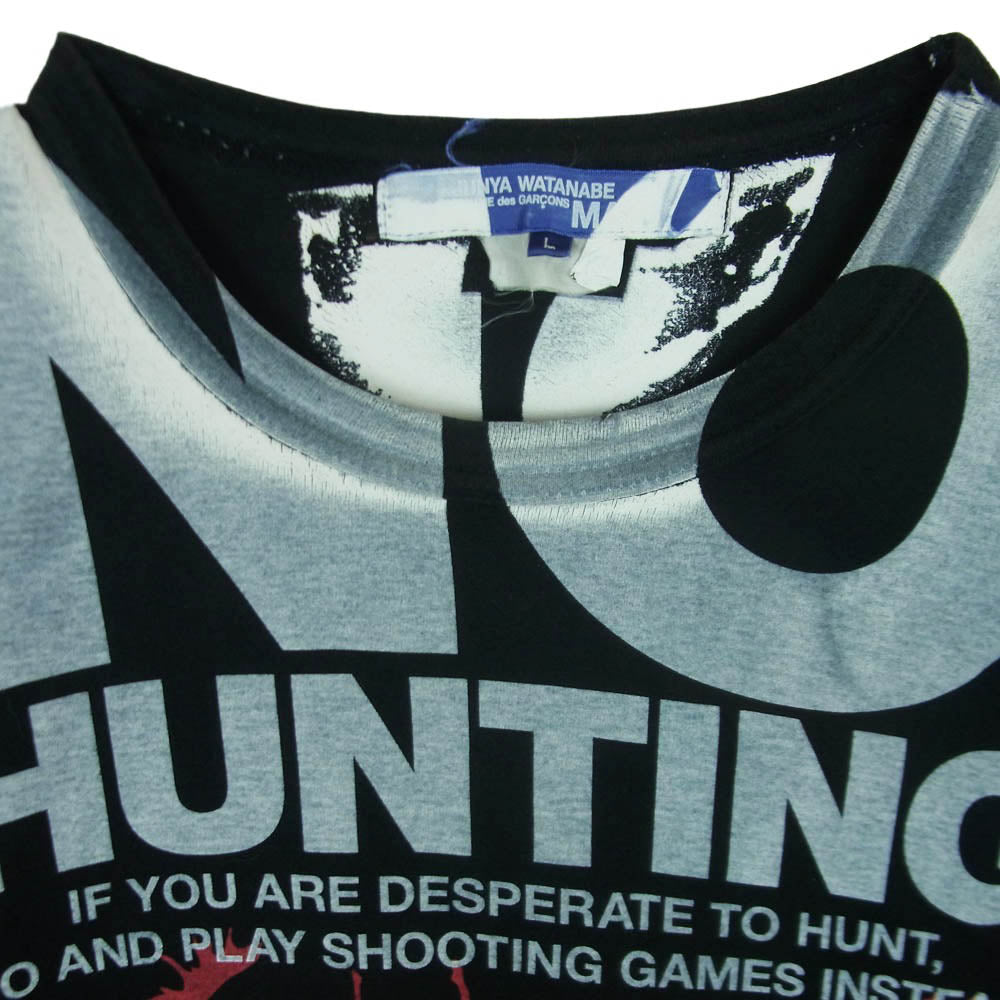 JUNYA WATANABE COMME des GARCONS MAN ジュンヤワタナベコムデギャルソンマン 09AW NO HUNTING ハンティング 半袖 Tシャツ カットソー ブラック系 L【中古】