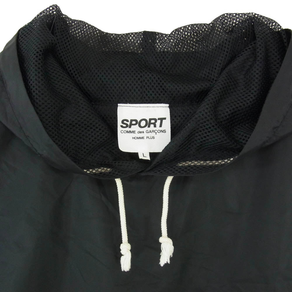 COMME des GARCONS HOMME PLUS コムデギャルソンオムプリュス PQ-J301 AD2005 SPORTS スポーツ ナイロン プルオーバー パーカー フーディー ブラック系 L【中古】