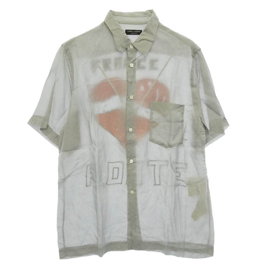 COMME des GARCONS HOMME PLUS コムデギャルソンオムプリュス 04SS PM-B017 反転インナープリント キュプラ 半袖 シャツ グレー系【中古】