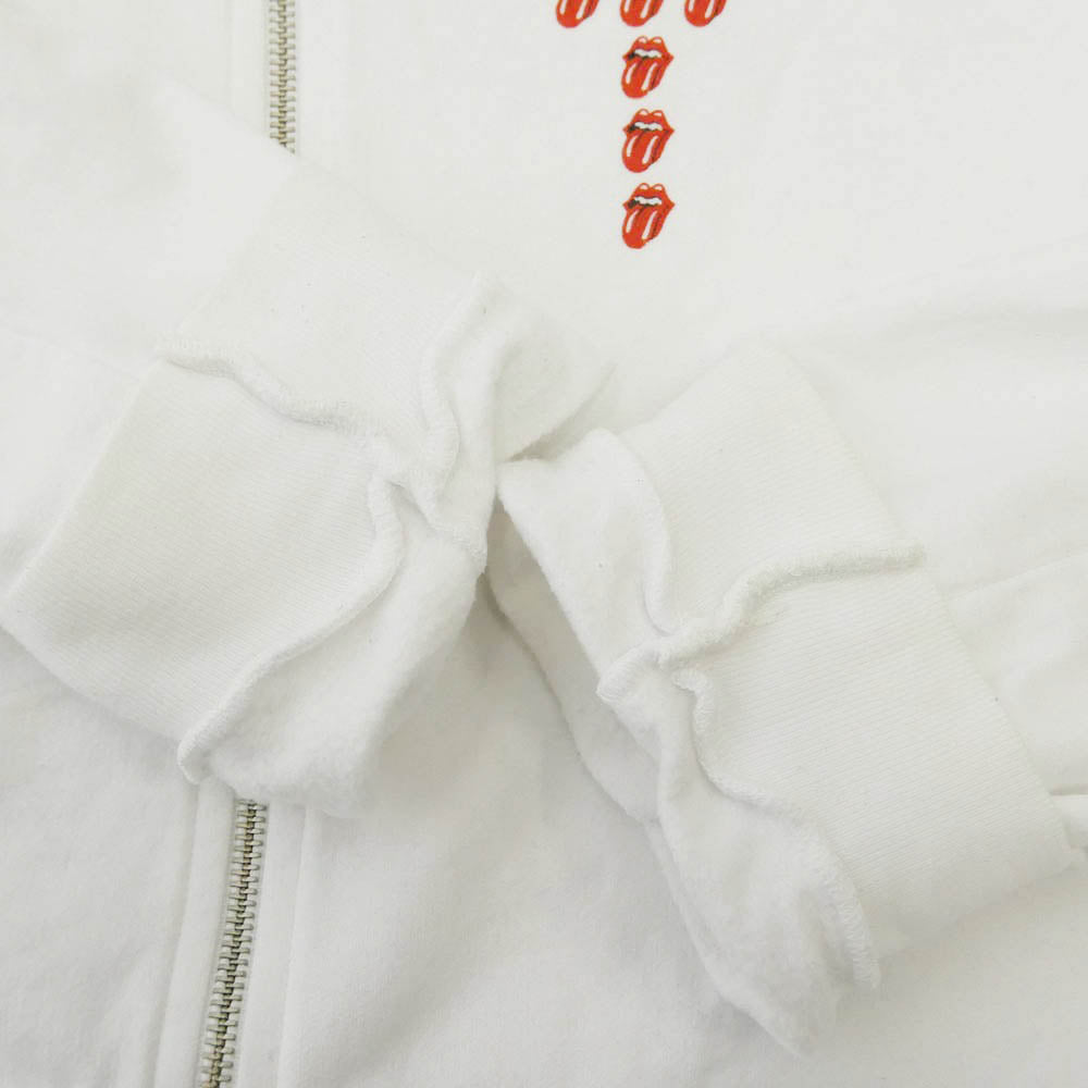 CHROME HEARTS クロムハーツ（原本無） The Rolling Stones ザローリングストーンズ Lip And Tongue Hoodie リップアンドタン ダガージップ フーディー パーカー ホワイト系 XL【中古】