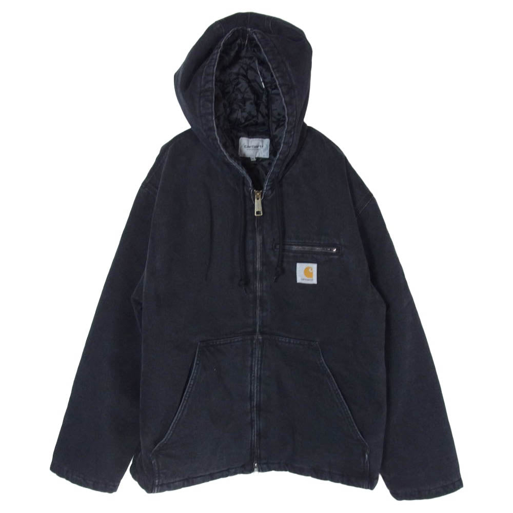 Carhartt カーハート I036258 Cleveland Jacket クリーブランド デニム ジップアップ フーデッド ジャケット ブラック系 M【中古】
