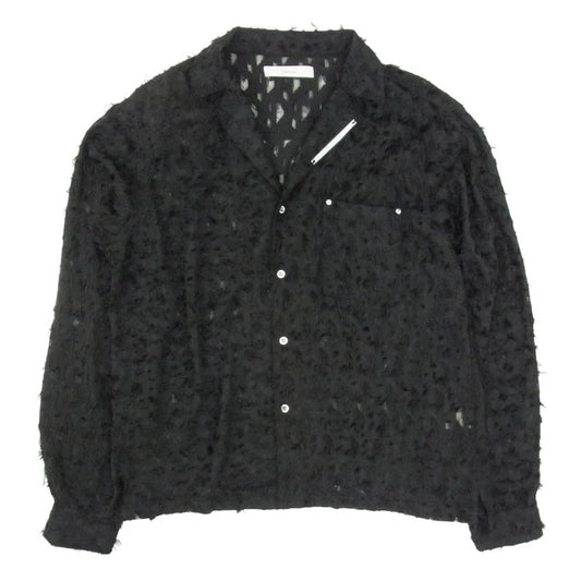 ジェントルイス 2504-JLS-FBL0010 Fringe Open-Collar Shirt フリンジ オープンカラー 長袖 シャツ ブラック系 L【中古】