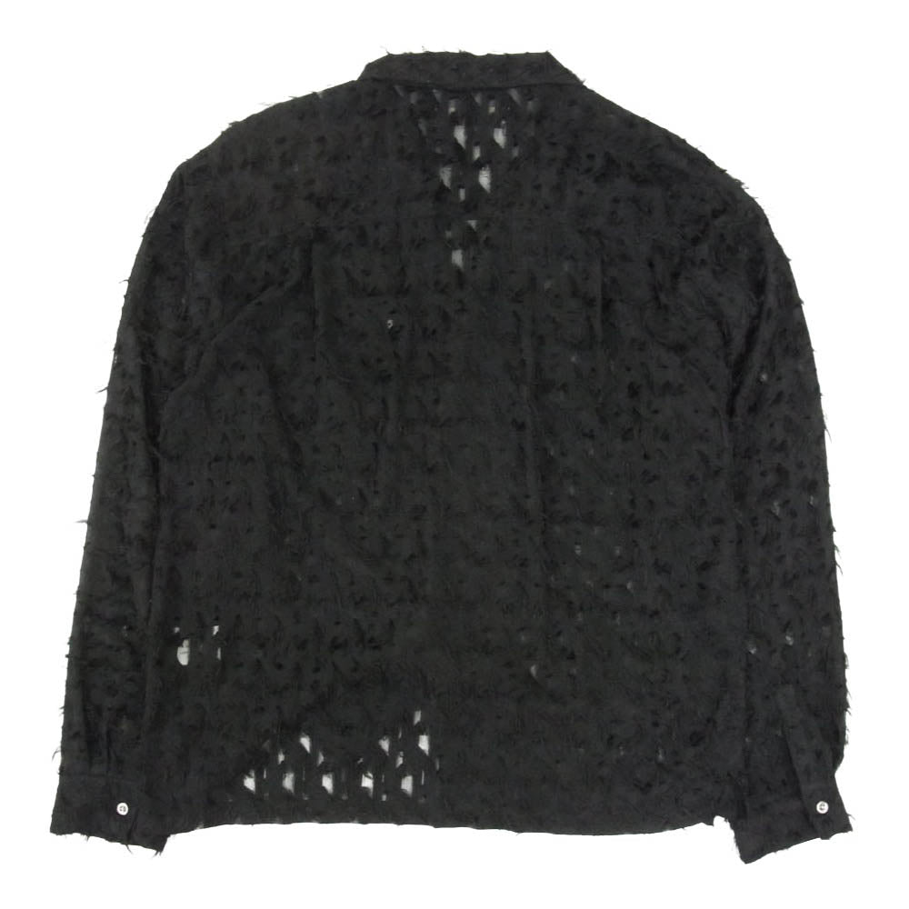 ジェントルイス 2504-JLS-FBL0010 Fringe Open-Collar Shirt フリンジ オープンカラー 長袖 シャツ ブラック系 L【中古】