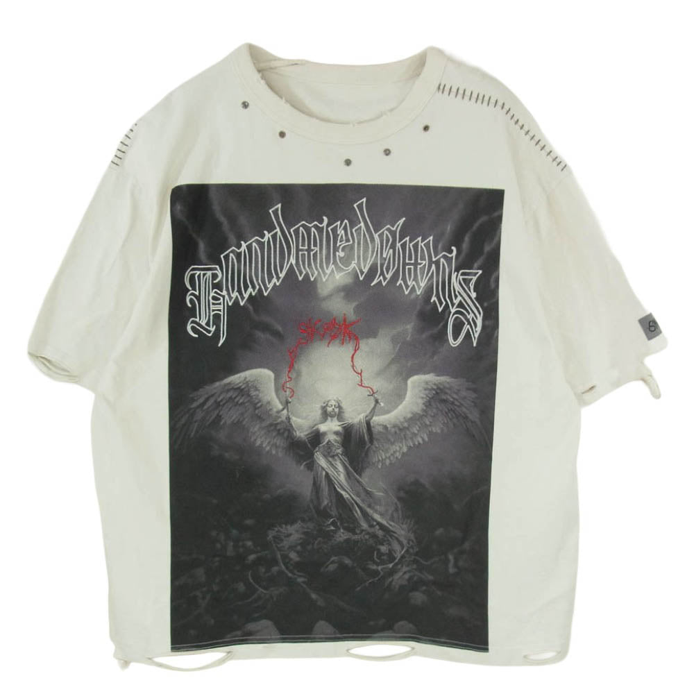 スクート BITE T-SHIRT バイト コットン ダメージ加工 グラフィック プリント 半袖 Tシャツ オフホワイト系 1【中古】