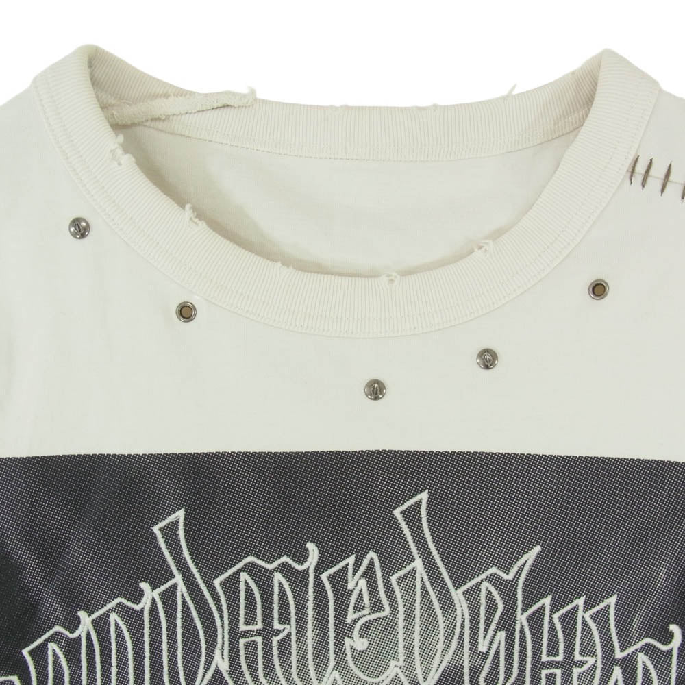 スクート BITE T-SHIRT バイト コットン ダメージ加工 グラフィック プリント 半袖 Tシャツ オフホワイト系 1【中古】
