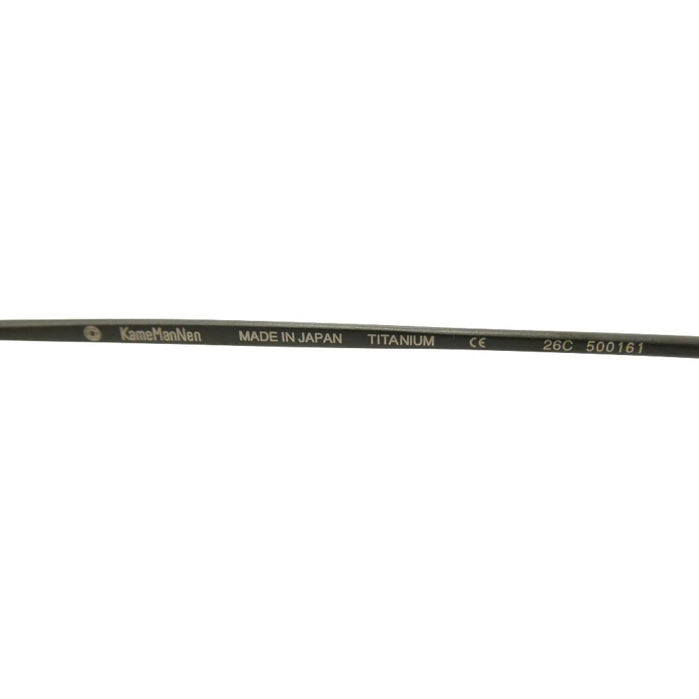 カメマンネン KMN-1000 MBK オーバルシェイプ フルメタル チタン フルリム アイウェア 眼鏡 ブラック系 46□22-143【極上美品】【中古】