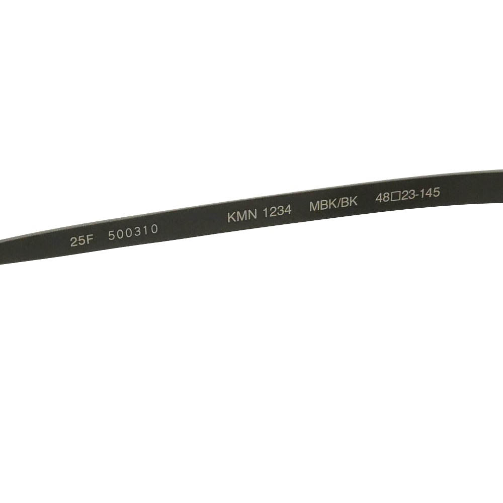カメマンネン KMN-1234 MBK/BK ウェリントン オーバル チタン フルリム アイウェア 眼鏡 ブラック系 48□23-145【極上美品】【中古】