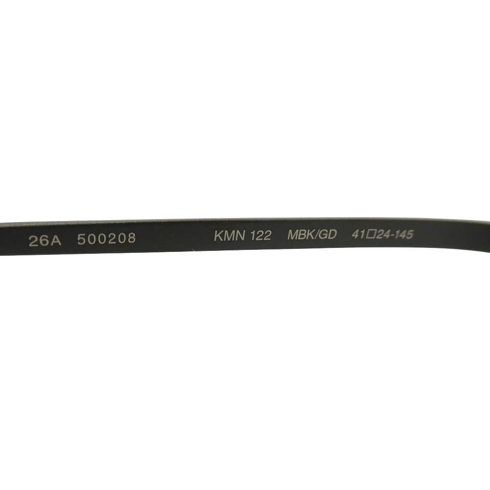 カメマンネン KMN-122 41□24-145 MBK/GD ラウンドシェイプ チタン フルリム アイウェア 眼鏡 フレーム：ブラック系 41□24【極上美品】【中古】