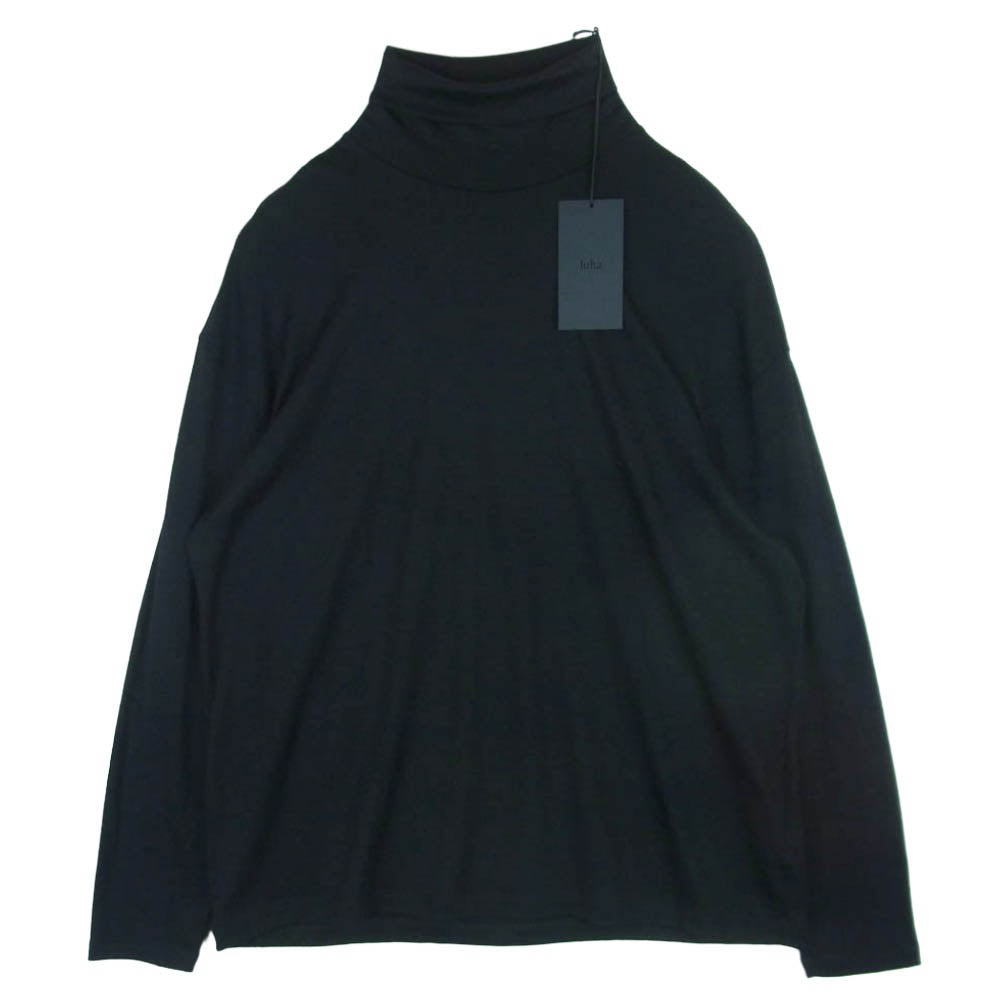 ユハ 10220606 WASHABLE WOOL TURTLE ウォッシャブル ウール タートルネック カットソー ブラック系 BLACK 4【中古】