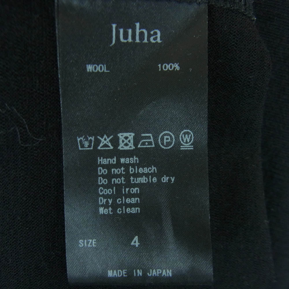 ユハ 10220606 WASHABLE WOOL TURTLE ウォッシャブル ウール タートルネック カットソー ブラック系 BLACK 4【中古】