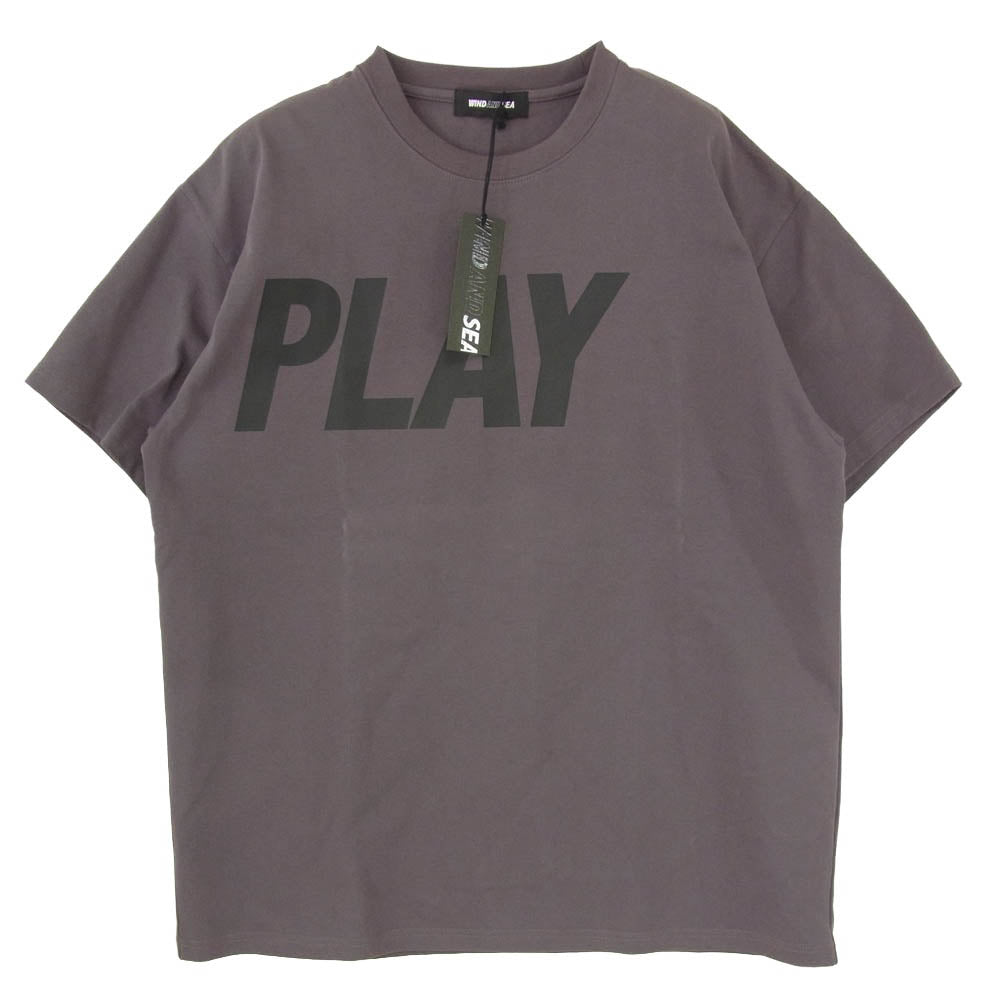 WIND AND SEA ウィンダンシー 24AW WDS-C-PLY-24-Q4-01 × PLAY LOGO TEE フロント プリント ロゴ Tシャツ 半袖カットソー グレー系 L【新古品】【未使用】【中古】