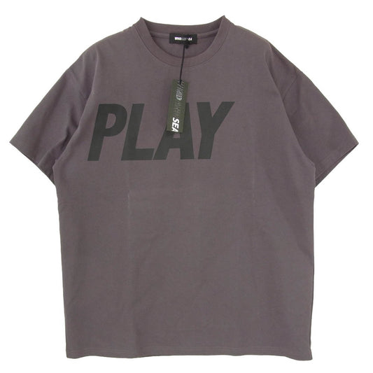 WIND AND SEA ウィンダンシー 24AW WDS-C-PLY-24-Q4-01 × PLAY LOGO TEE フロント プリント ロゴ Tシャツ 半袖カットソー グレー系 L【新古品】【未使用】【中古】