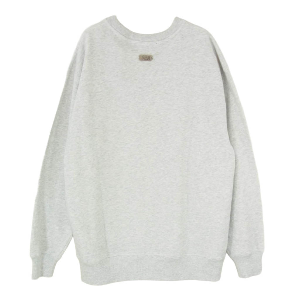 WIND AND SEA ウィンダンシー 25AW WDS-O-CLCS-25-Q3-CS-01 METALLIC CREWNECK SWEATSHIRT メタリック ロゴプリント クルーネックスウェットシャツ トレーナー グレー系 L【新古品】【未使用】【中古】