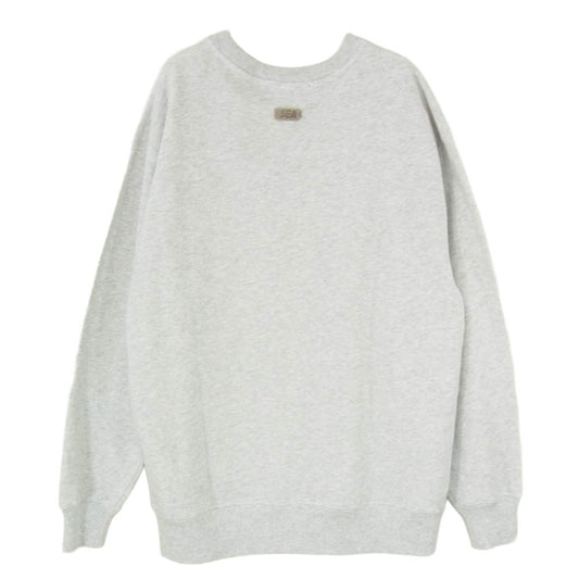 WIND AND SEA ウィンダンシー 25AW WDS-O-CLCS-25-Q3-CS-01 METALLIC CREWNECK SWEATSHIRT メタリック ロゴプリント クルーネックスウェットシャツ トレーナー グレー系 L【新古品】【未使用】【中古】