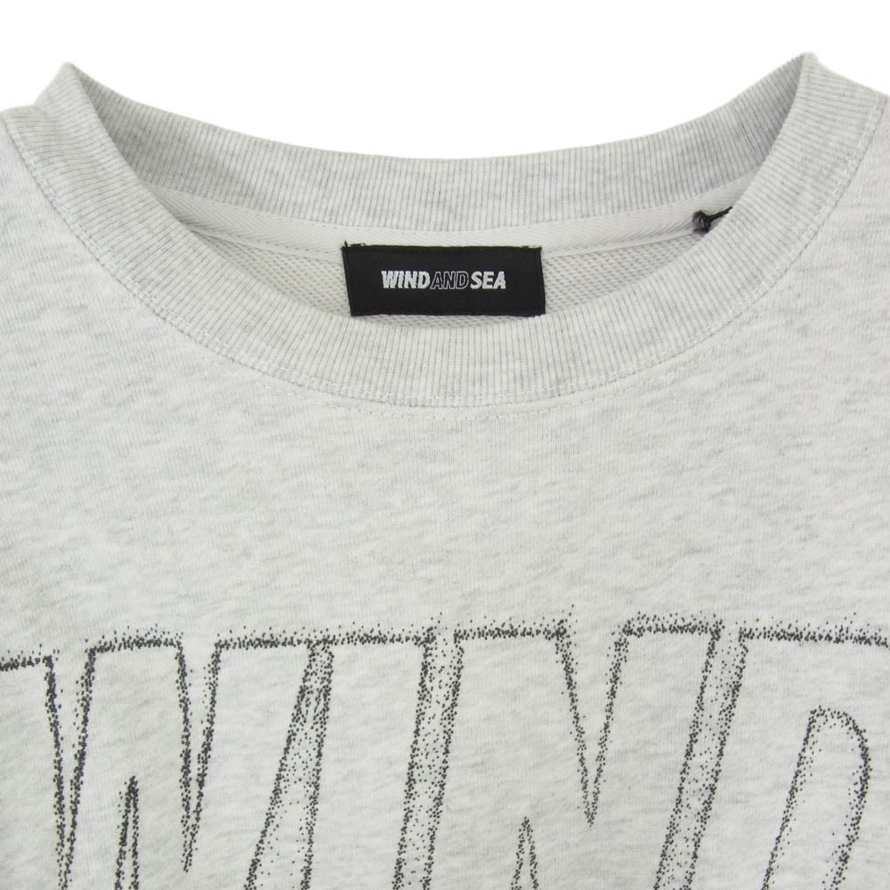 WIND AND SEA ウィンダンシー 25AW WDS-O-CLCS-25-Q3-CS-01 METALLIC CREWNECK SWEATSHIRT メタリック ロゴプリント クルーネックスウェットシャツ トレーナー グレー系 L【新古品】【未使用】【中古】
