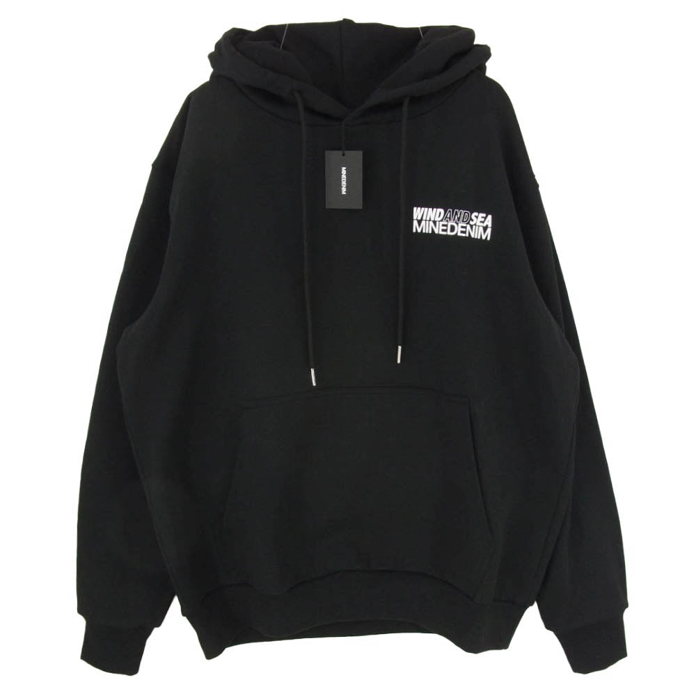 WIND AND SEA ウィンダンシー MINEDENIM マインデニム 24SS 24MND-WAS007-99-L2 ×MINEDENIM Photo Hoodie マインデニム フォト フーディー ロゴ プリント パーカー ブラック系 L【新古品】【未使用】【中古】