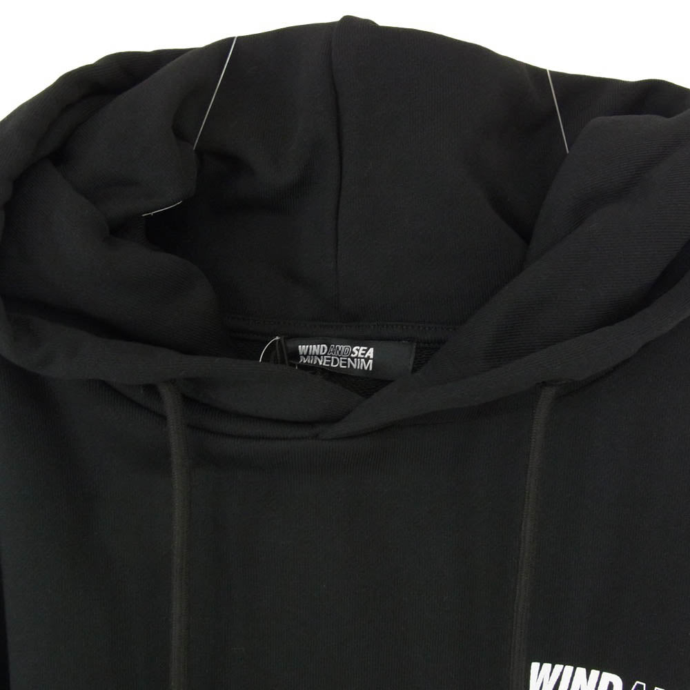 WIND AND SEA ウィンダンシー MINEDENIM マインデニム 24SS 24MND-WAS007-99-L2 ×MINEDENIM Photo Hoodie マインデニム フォト フーディー ロゴ プリント パーカー ブラック系 L【新古品】【未使用】【中古】