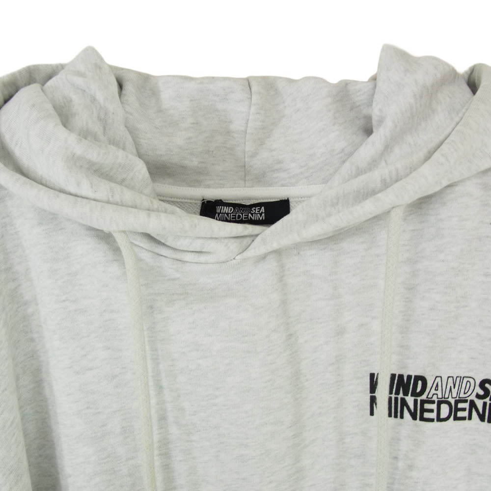 WIND AND SEA ウィンダンシー MINEDENIM マインデニム 24SS 24MND-WAS007-70-L2 ×MINEDENIM Photo Hoodie マインデニム フォト フーディー ロゴ プリント パーカー グレー系 L【新古品】【未使用】【中古】