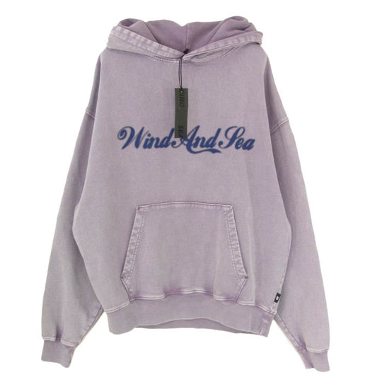 WIND AND SEA ウィンダンシー 25AW WDS-O-CLCS-25-Q3-CS-05 USED加工 Hooded Sweatshirt フェード加工 フロントプリント フーデッド スウェット シャツ プルオーバー パーカー M パープル系 M【新古品】【未使用】【中古】