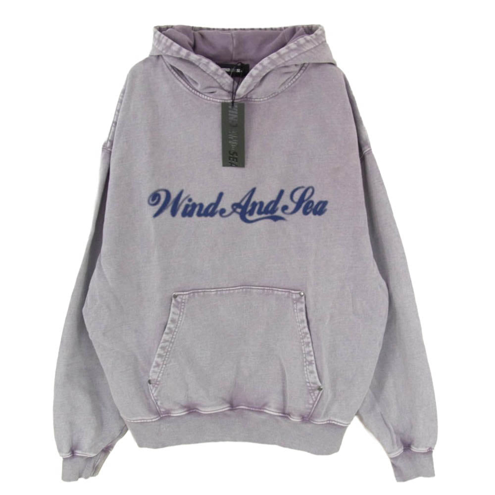 WIND AND SEA ウィンダンシー 25AW WDS-O-CLCS-25-Q3-CS-05 USED加工 Hooded Sweatshirt フェード加工 フロントプリント フーデッド スウェット シャツ プルオーバー パーカー L パープル系 L【新古品】【未使用】【中古】