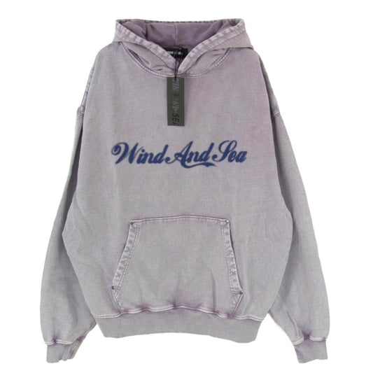 WIND AND SEA ウィンダンシー 25AW WDS-O-CLCS-25-Q3-CS-05 USED加工 Hooded Sweatshirt フェード加工 フロントプリント フーデッド スウェット シャツ プルオーバー パーカー L パープル系 L【新古品】【未使用】【中古】