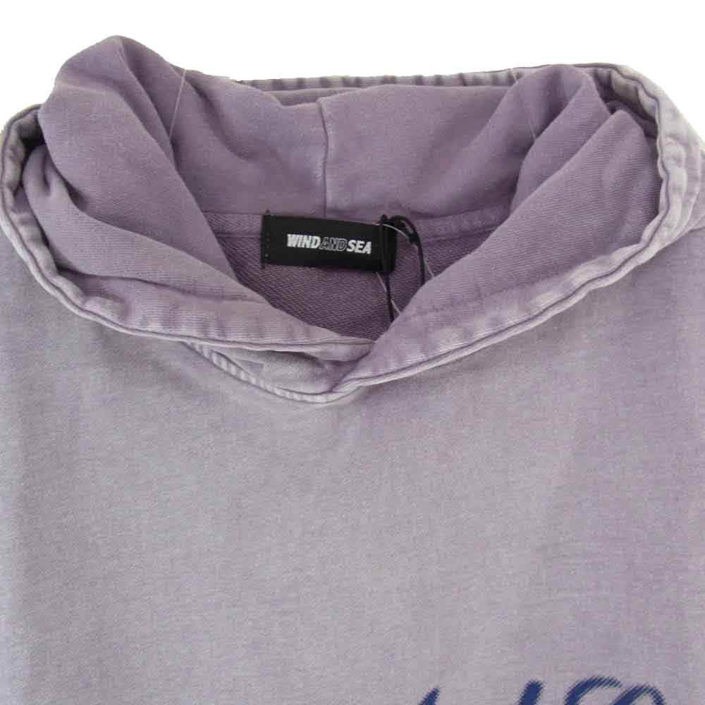 WIND AND SEA ウィンダンシー 25AW WDS-O-CLCS-25-Q3-CS-05 USED加工 Hooded Sweatshirt フェード加工 フロントプリント フーデッド スウェット シャツ プルオーバー パーカー L パープル系 L【新古品】【未使用】【中古】