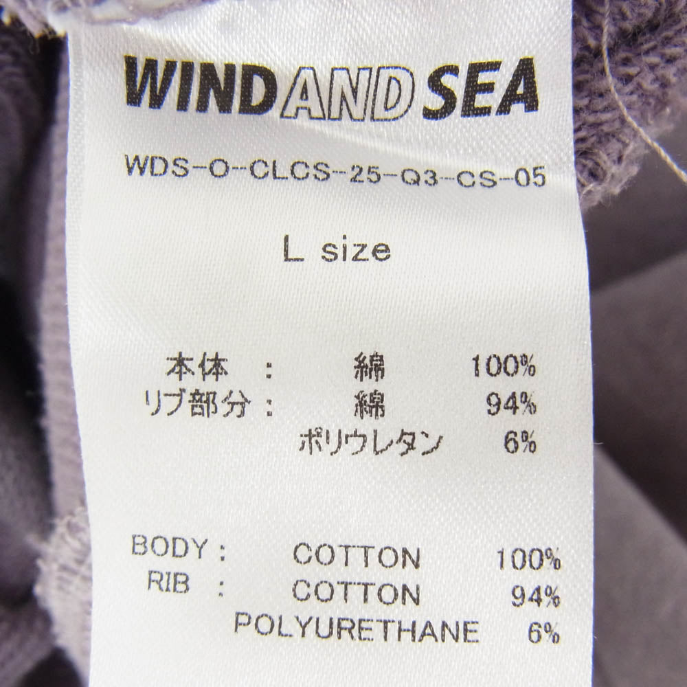 WIND AND SEA ウィンダンシー 25AW WDS-O-CLCS-25-Q3-CS-05 USED加工 Hooded Sweatshirt フェード加工 フロントプリント フーデッド スウェット シャツ プルオーバー パーカー L パープル系 L【新古品】【未使用】【中古】