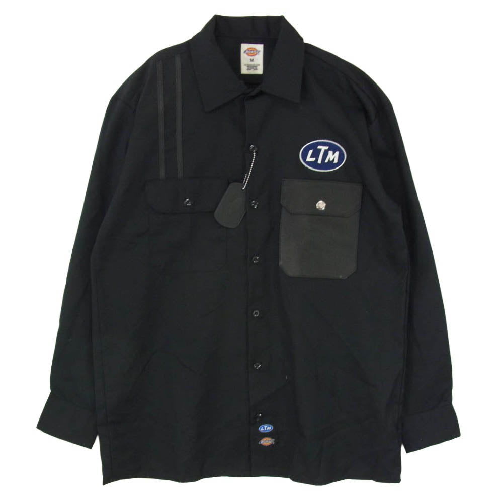 ラストマン 252LM-SH03 × DICKIES ディッキーズ WORK SHIRTS レザー切替 ワーク シャツ ブラック系 M【新古品】【未使用】【中古】