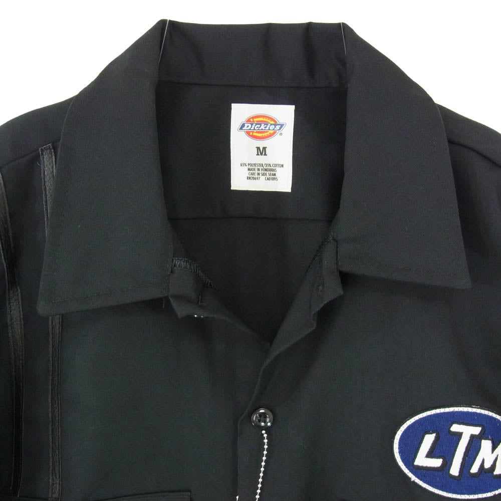 ラストマン 252LM-SH03 × DICKIES ディッキーズ WORK SHIRTS レザー切替 ワーク シャツ ブラック系 M【新古品】【未使用】【中古】
