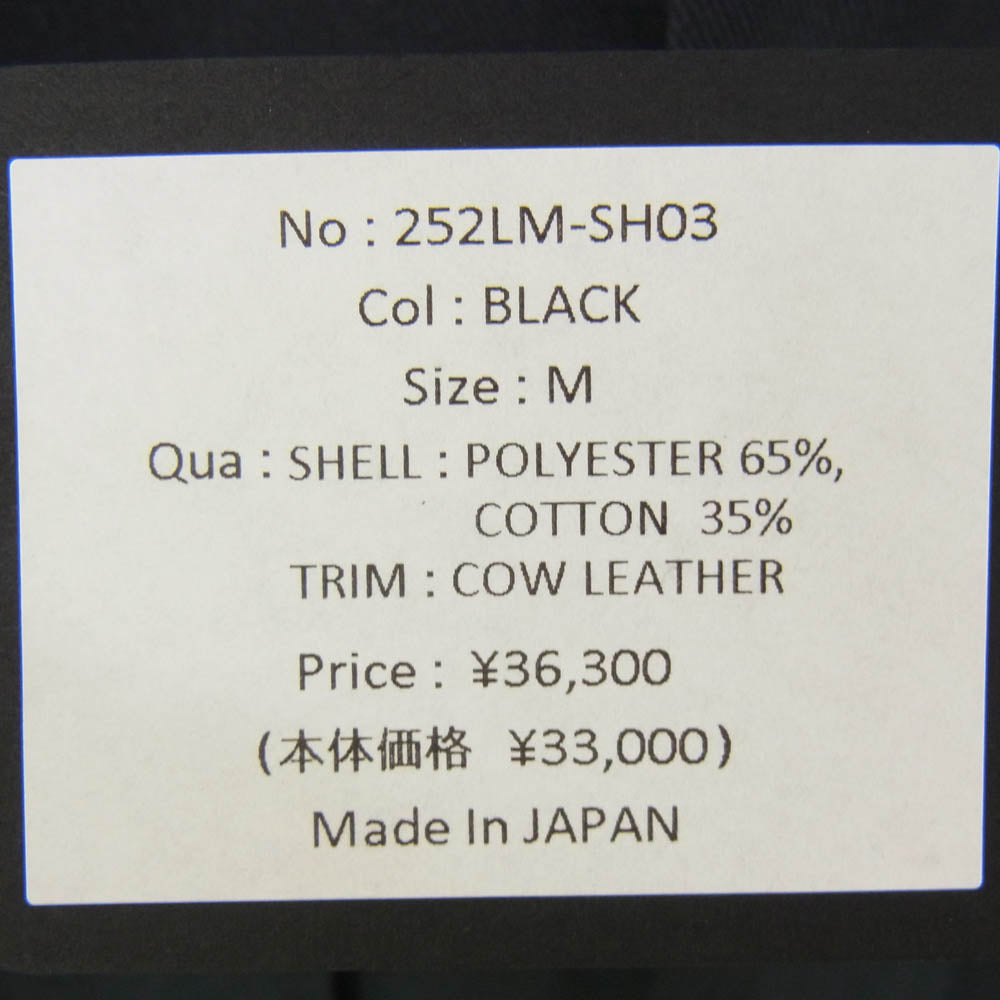 ラストマン 252LM-SH03 × DICKIES ディッキーズ WORK SHIRTS レザー切替 ワーク シャツ ブラック系 M【新古品】【未使用】【中古】
