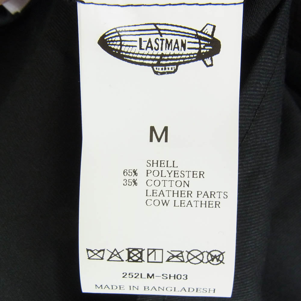 ラストマン 252LM-SH03 × DICKIES ディッキーズ WORK SHIRTS レザー切替 ワーク シャツ ブラック系 M【新古品】【未使用】【中古】