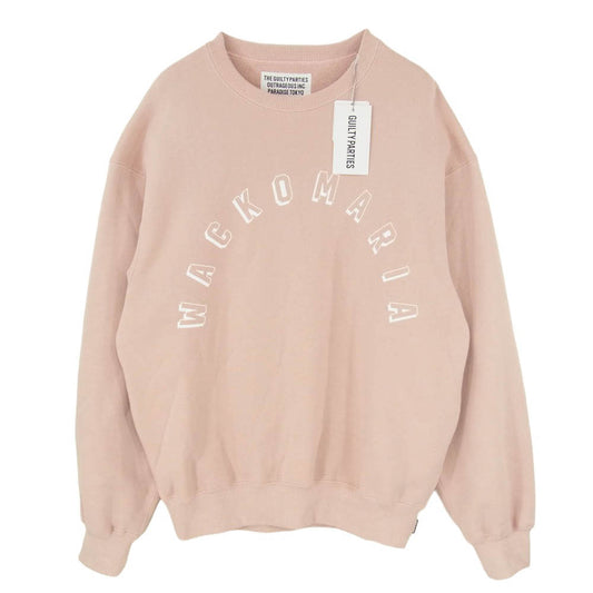 WACKO MARIA ワコマリア 26SS 26SS-WMC-SS08 MIDDLE WEIGHT SWEAT SHIRT アーチロゴ ミドルウェイトスウェットシャツ トレーナー ピンク系 L【新古品】【未使用】【中古】