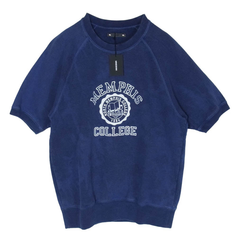 MINEDENIM マインデニム 26SS 2603-4004-35-L2 North Memphis College Logo S/S Crewneck Pullover ノース メンフィス カレッジロゴ ショートスリーブ クルーネック プルオーバー 半袖 スウェット ブルー系 L【新古品】【未使用】【中古】