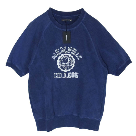 MINEDENIM マインデニム 26SS 2603-4004-35-L2 North Memphis College Logo S/S Crewneck Pullover ノース メンフィス カレッジロゴ ショートスリーブ クルーネック プルオーバー 半袖 スウェット ブルー系 L【新古品】【未使用】【中古】