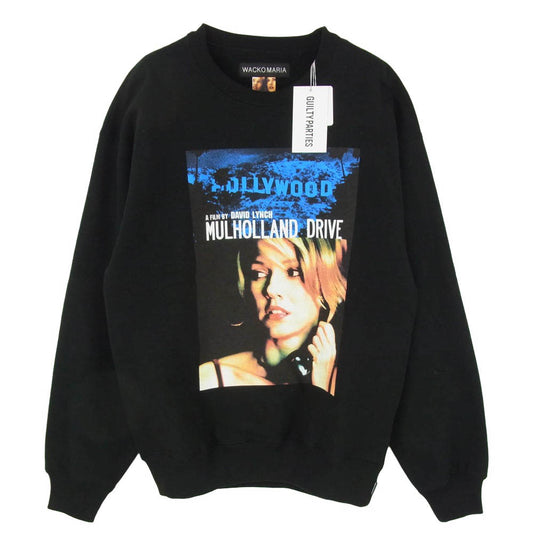 WACKO MARIA ワコマリア 26SS MD-WM-SS04 × MULHOLLAND DRIVE HEAVY WEIGHT CREW NECK SWEAT SHIRT ( TYPE-2 ) マルホランド ドライブ ヘビーウエイト クルーネック スウェットシャツ ブラック系 M【新古品】【未使用】【中古】