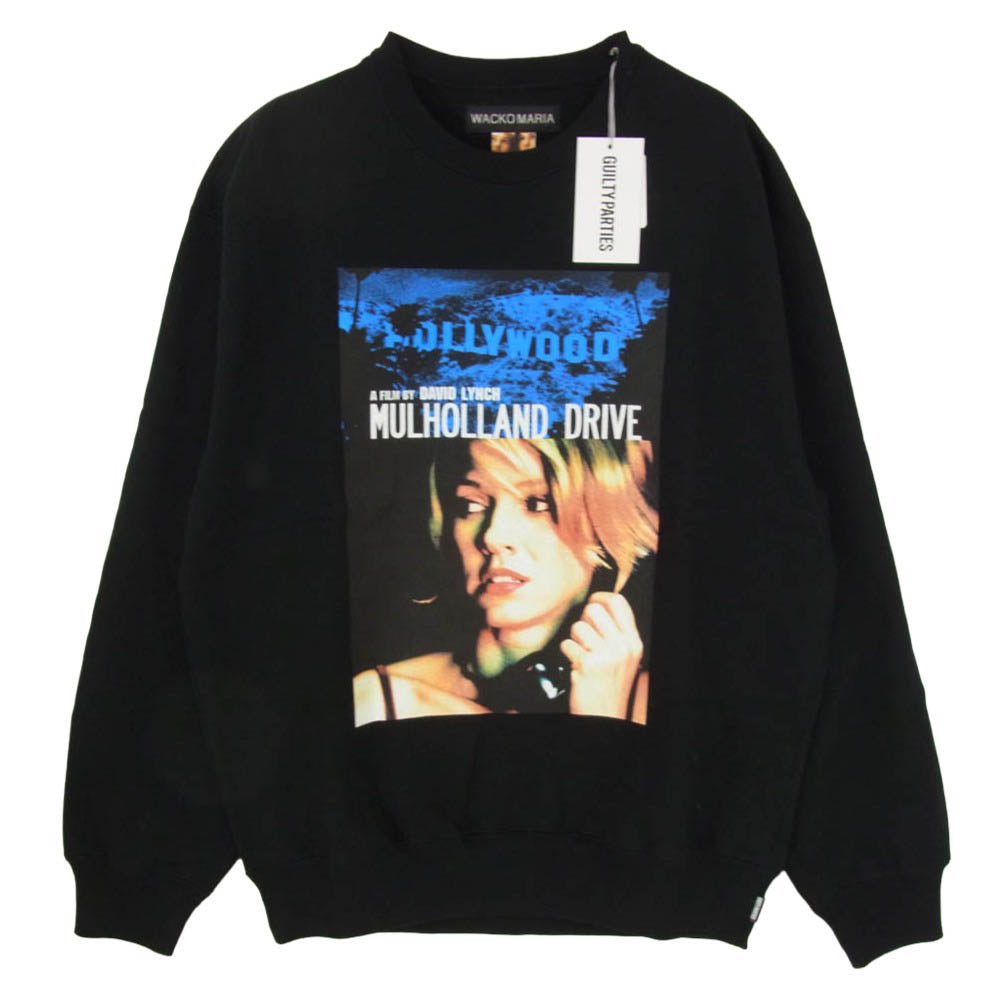 WACKO MARIA ワコマリア 26SS MD-WM-SS04 × MULHOLLAND DRIVE HEAVY WEIGHT CREW NECK SWEAT SHIRT ( TYPE-2 ) マルホランド ドライブ ヘビーウエイト クルーネック スウェットシャツ BLACK ブラック系 L【新古品】【未使用】【中古】