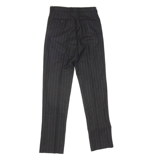 WACKO MARIA ワコマリア 25AW 25FW-WMP-TR29 PLEATED TROUSERS (TYPE-2) プリーツ トラウザーズ ストライプ テーパード ワイド スラックスパンツ ブラック系 M【新古品】【未使用】【中古】