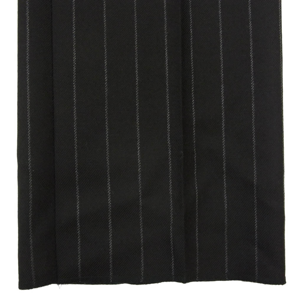WACKO MARIA ワコマリア 25AW 25FW-WMP-TR29 PLEATED TROUSERS (TYPE-2) プリーツ トラウザーズ ストライプ テーパード ワイド スラックスパンツ ブラック系 M【新古品】【未使用】【中古】