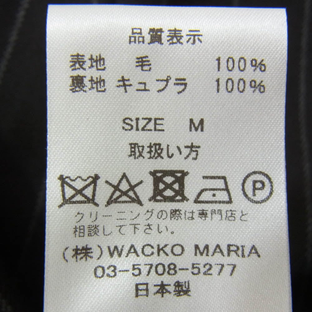 WACKO MARIA ワコマリア 25AW 25FW-WMP-TR29 PLEATED TROUSERS (TYPE-2) プリーツ トラウザーズ ストライプ テーパード ワイド スラックスパンツ ブラック系 M【新古品】【未使用】【中古】