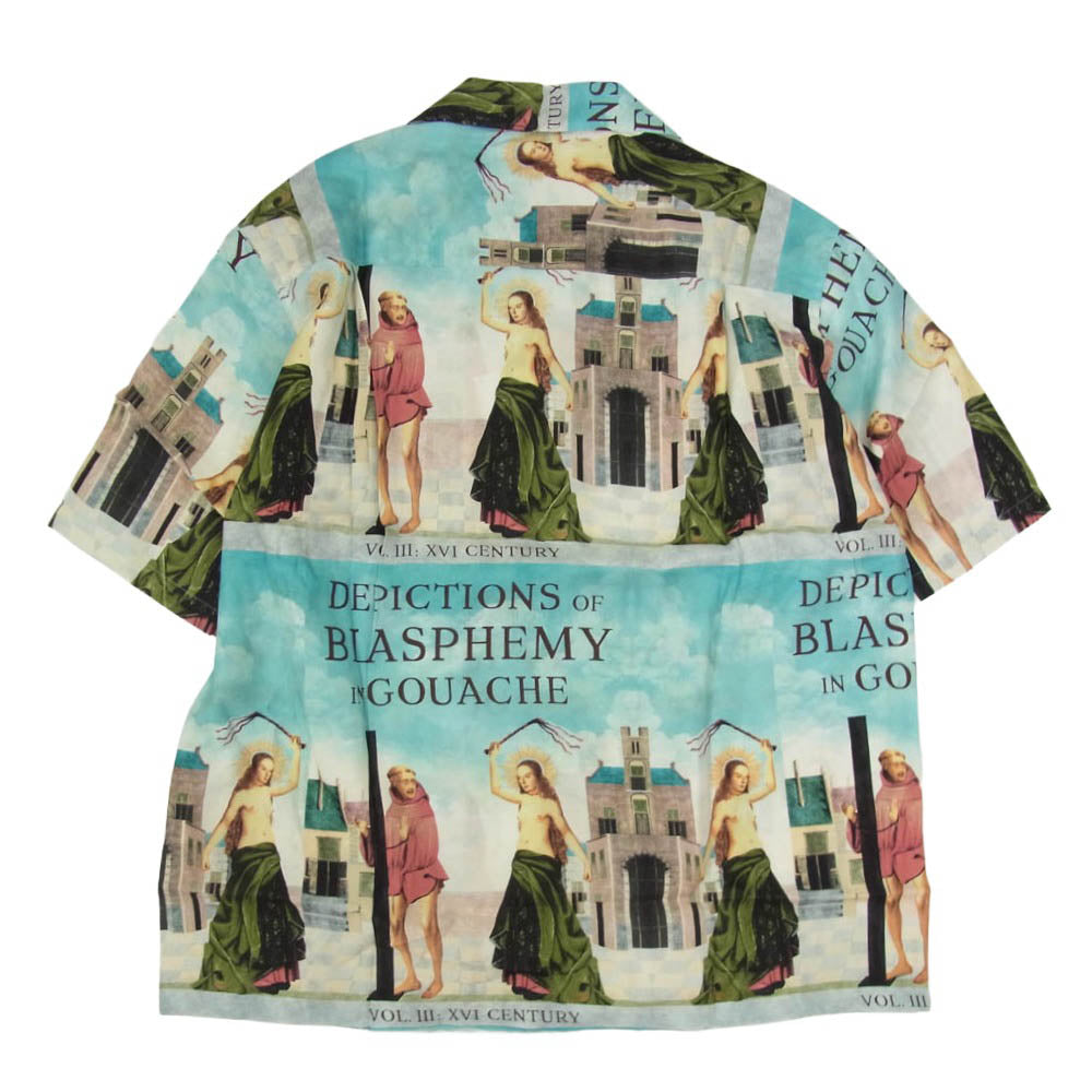 WACKO MARIA ワコマリア 26SS TPS-WM-HI05 T.P.S. S/S HAWAIIAN SHIRT TYPE-5 ハワイアン アロハ 開襟 オープンカラー 半袖 シャツ ブルー系 S【新古品】【未使用】【中古】