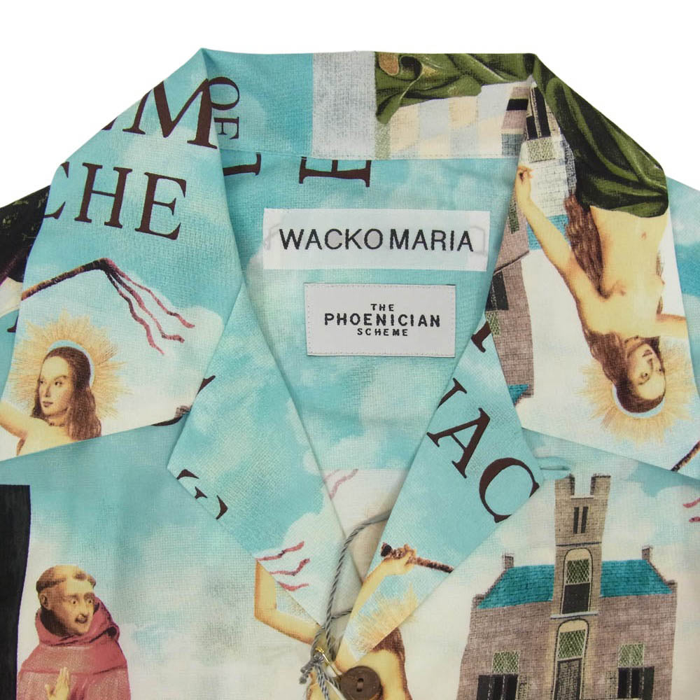 WACKO MARIA ワコマリア 26SS TPS-WM-HI05 T.P.S. S/S HAWAIIAN SHIRT TYPE-5 ハワイアン アロハ 開襟 オープンカラー 半袖 シャツ ブルー系 S【新古品】【未使用】【中古】
