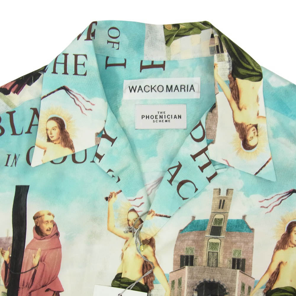 WACKO MARIA ワコマリア 26SS TPS-WM-HI05 T.P.S. S/S HAWAIIAN SHIRT TYPE-5 ハワイアン アロハ 開襟 オープンカラー 半袖 シャツ ブルー系 M【新古品】【未使用】【中古】