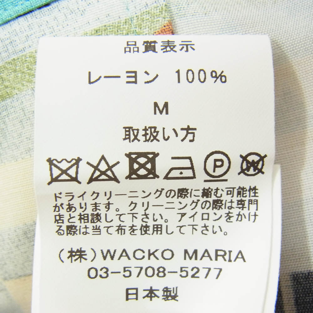 WACKO MARIA ワコマリア 26SS TPS-WM-HI05 T.P.S. S/S HAWAIIAN SHIRT TYPE-5 ハワイアン アロハ 開襟 オープンカラー 半袖 シャツ ブルー系 M【新古品】【未使用】【中古】
