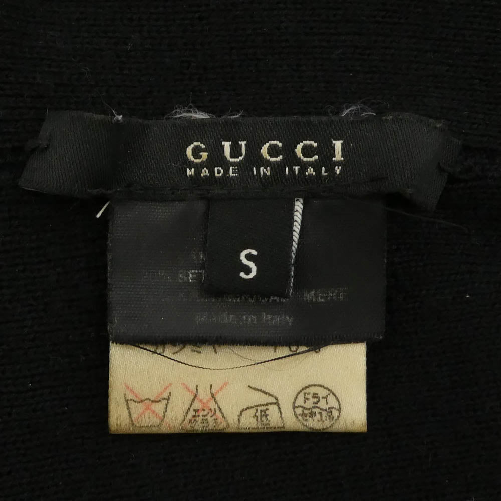 GUCCI グッチ 028820 21979 カシミヤ混 ビーニー ニット帽 ブラック系 S【中古】