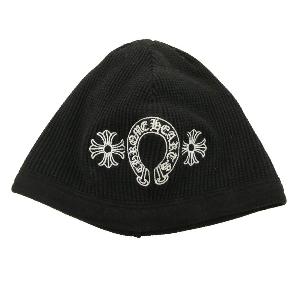 CHROME HEARTS クロムハーツ（原本無） HORSESHOE THERMAL BEANIE ホースシューサーマルビーニー CHプラス 刺繍 ビーニー 帽子 ブラック系【中古】