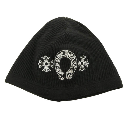 CHROME HEARTS クロムハーツ（原本無） HORSESHOE THERMAL BEANIE ホースシューサーマルビーニー CHプラス 刺繍 ビーニー 帽子 ブラック系【中古】