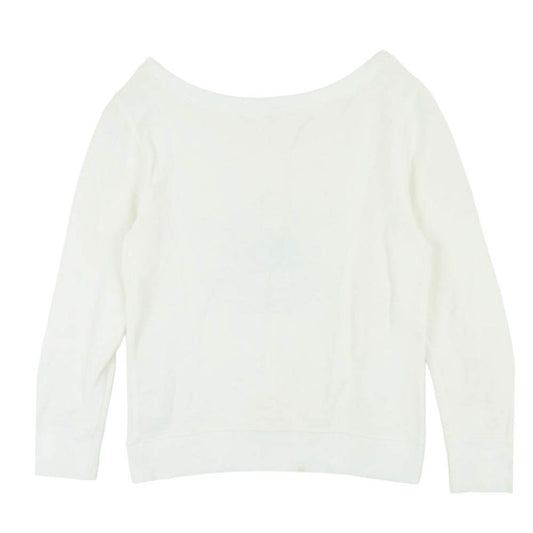RALPH LAUREN ラルフローレン グラスビーズ刺繍 ロゴ プルオーバー スウェット トレーナー アイボリー系 5f【中古】